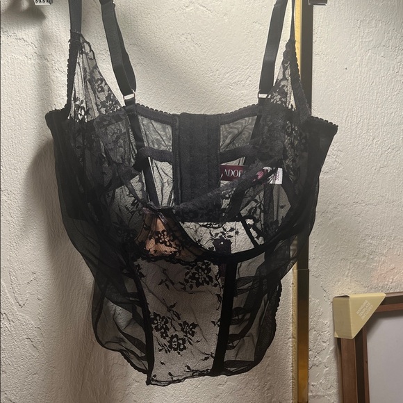 Adore Other - #1497**Adore Sheer Black Lace Bustier